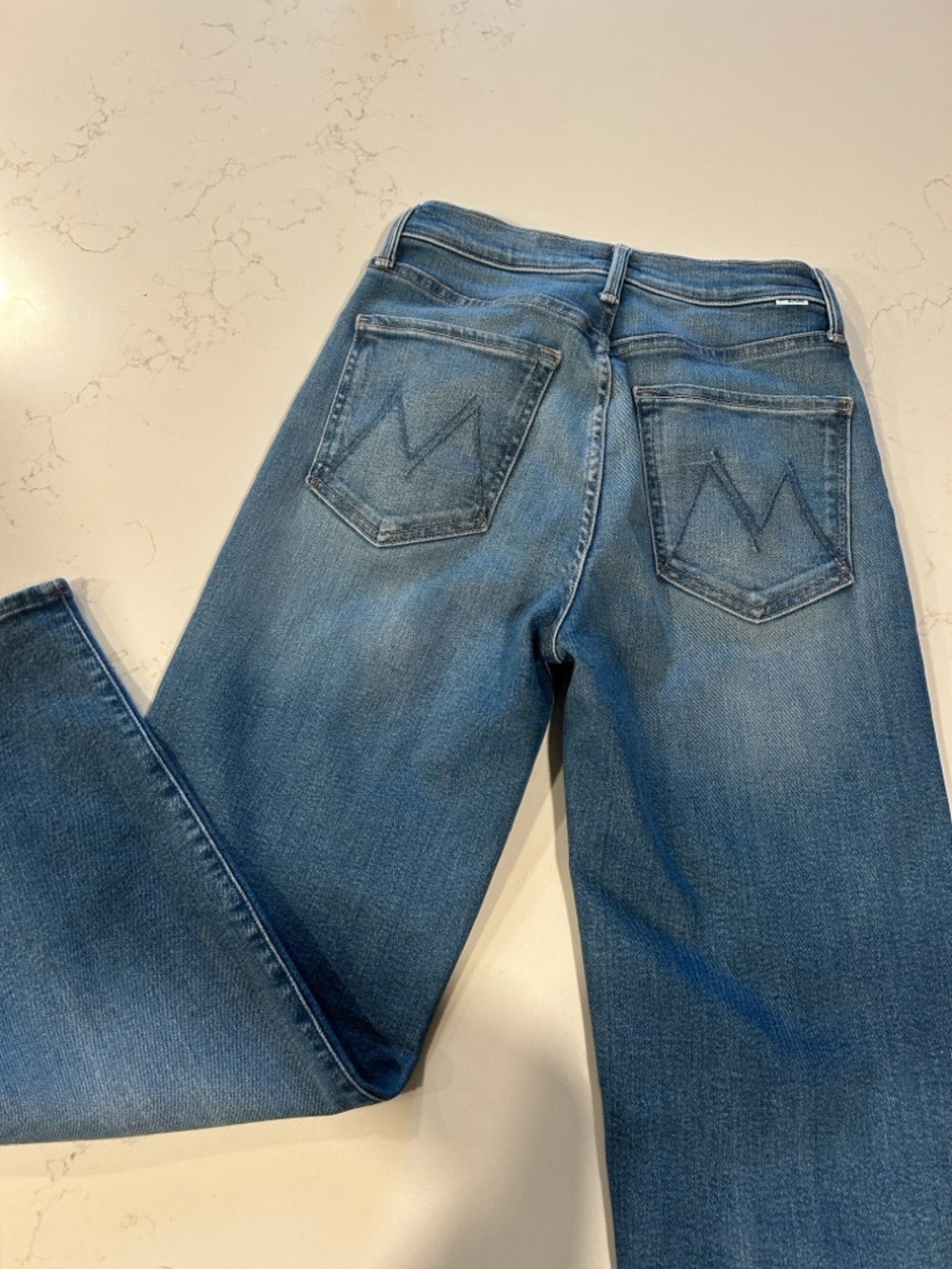 MOTHER The Rambler Zip Flood Jeans - Medium Blue - Picture 5 of 6